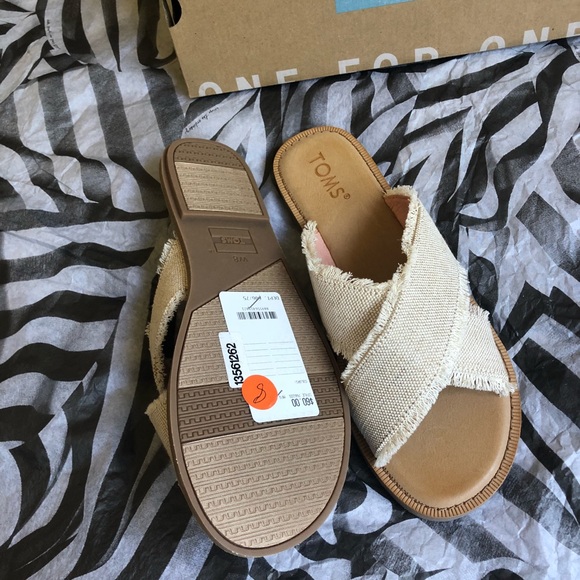 LAST PAIR! Toms Viv Sandals Natural Jute Slides - Picture 2 of 3